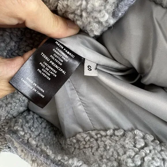 Smiley Sherpa Jacket Cashmere Rabbit Hair Men's Small (fits loose) - Picture 10 of 16